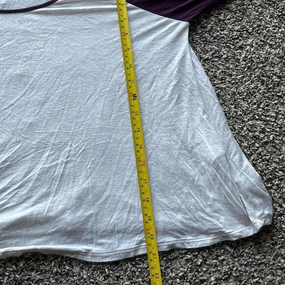 Garage Purple White Shirt Womens Medium Long Sleeve Stretchy Flowy Top - Picture 5 of 5